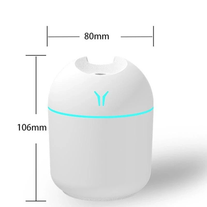 250ML USB Mini Air Humidifier Aroma Essential Oil Diffuser For Home Car Ultrasonic Mute Mist Maker Diffuser with LED Color Lamp