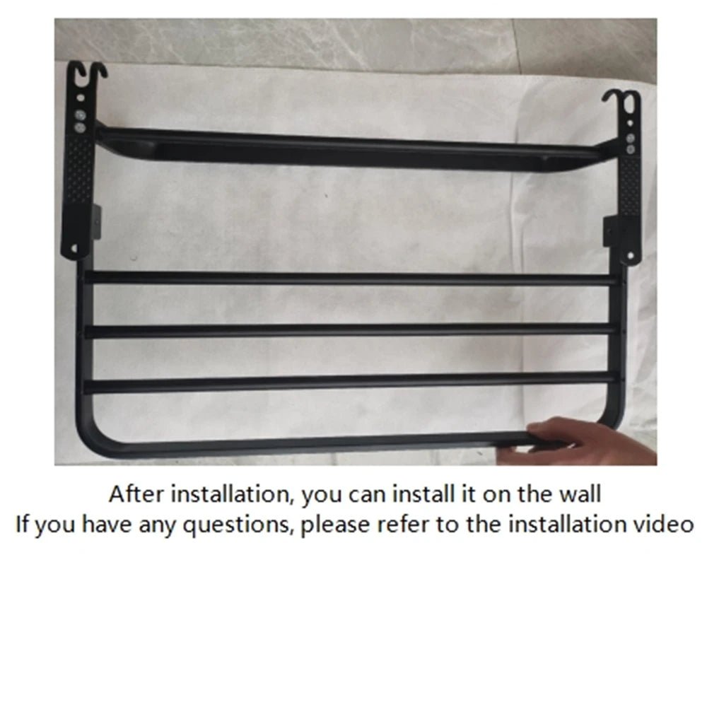 Multifunctional Aluminum Foldable Towel Rack Wall-Mounted Bathroom Item Shelf Suitable for Shower Rooms Bathroom Accessories