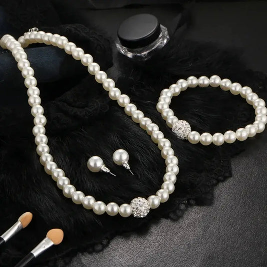 Elegant 3 PCS Imitation Pearl Jewelry Set for Women | Bulbusbow Luxury Bridal and Party Jewelry Set