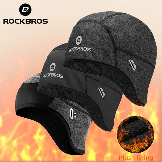 ROCKBROS Cycling Caps Windproof Thermal Fleece MTB Bicycle Cap Ski Riding Motorcycle Hat Winter Bandana Ciclismo Headband