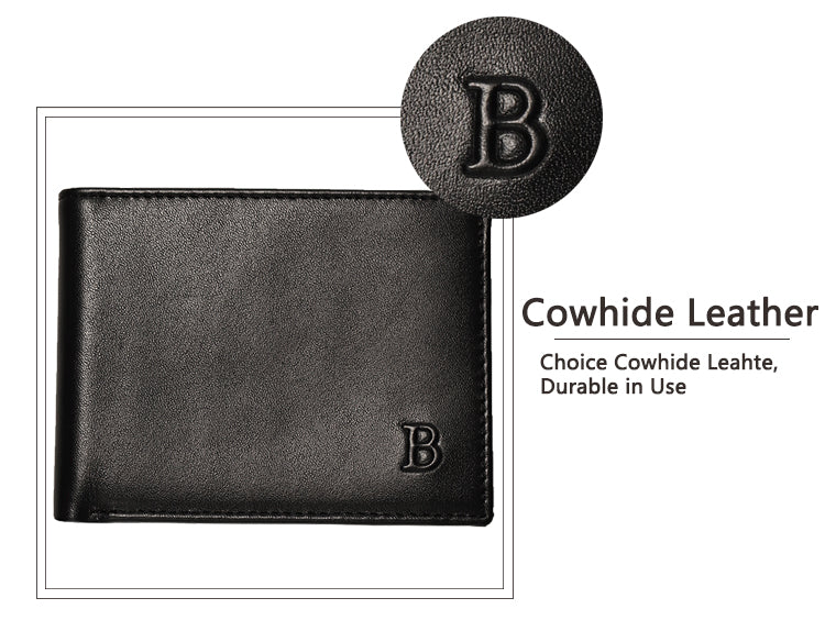 Cow Leather Men Wallets with Coin Pocket Vintage Male Purse RFID Blocking Genuine Leather Men Wallet with Card Holders