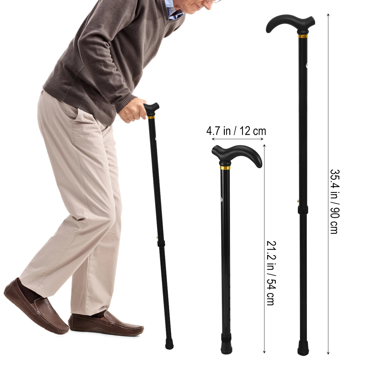 Walking Sticks For Menmen Retractable The Gift 2 Section Telescopic Adjustable Height Cane Anti-skid The Gift for the Old