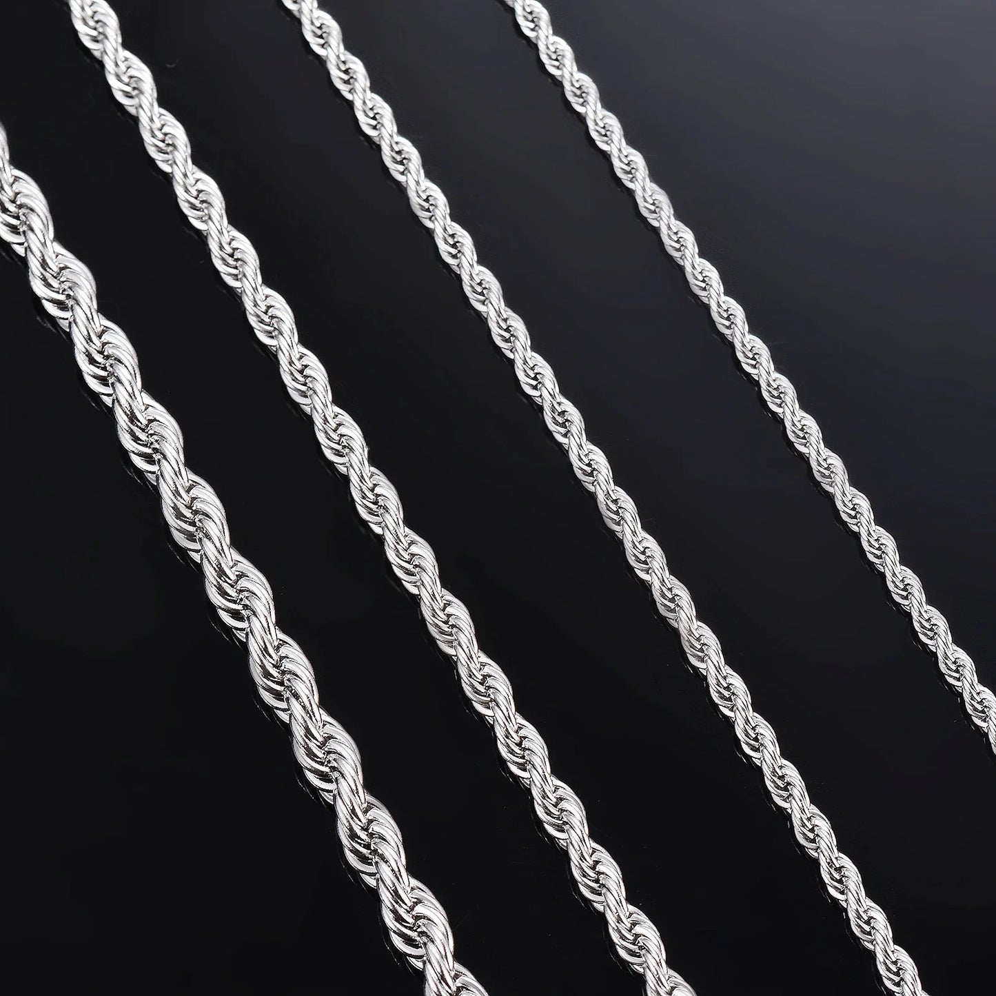 925 Sterling Silver Rope Chain Necklace – Unisex Fine Jewelry | Bulbusbow