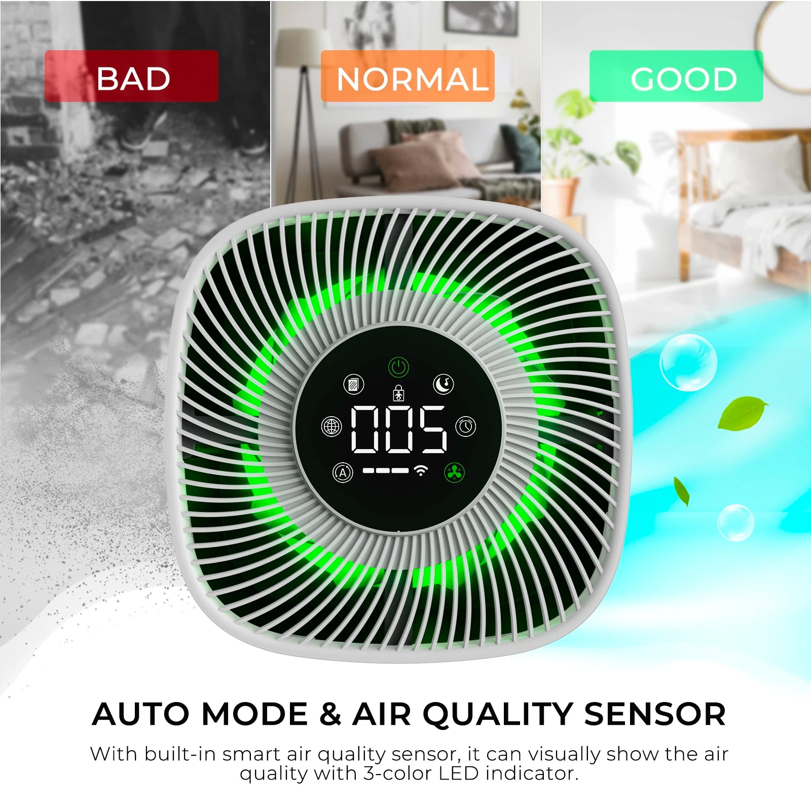 Mi APP Smart Air Purifier Tuya Alexa Remote Control Ozone Genrator HEPA Composite Filter Disinfection Machine For Home Purificad