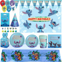 Lilo & Stitch：The Series Theme Birthday Party Decoration Supplies Disposable Cutlery Balloon Background Baby Shower Kid Boy Gift