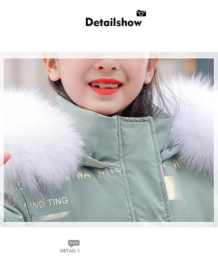 New Winter Down cotton Jacket Girls Waterproof Hooded Coat Children Outerwear Clothing Teenage 5-16Y clothes Kids Parka Snowsuit