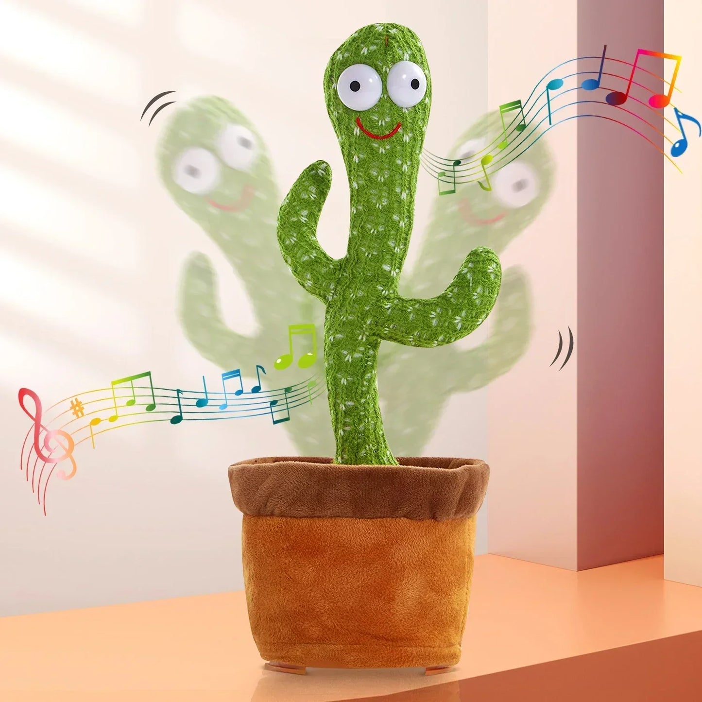 A talking cactus toy that can be charged, recorded, and repeated. Suitable for Spanish, English, and Arabic  voice changer