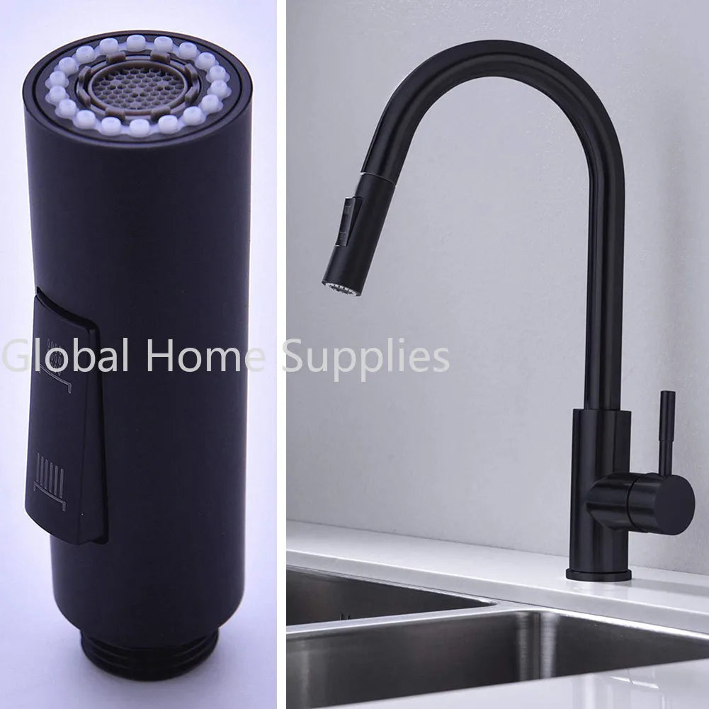 Bathroom Tap Faucet Pull Out Spray Shower Head Setting Kitchen Spare Replacement Tap Sprayer Black Head Sprinkler Kitchen Parts