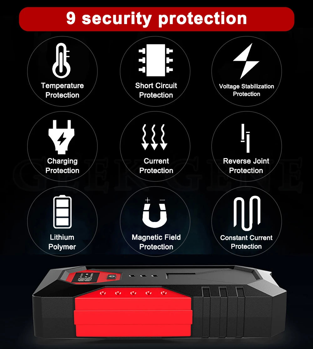 18000mAh Car Jump Starter Portable Power Bank Car Battery Booster 12V Car Starting Device for Petrol Diesel 6.0L/4.0L