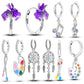 Bulbusbow 925 Sterling Silver Flower Dream Catcher Hoop Earrings for Women