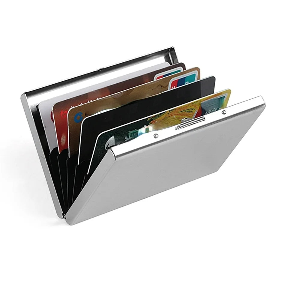 RFID Blocking Aluminium Metal Slim Wallet for Men | Lightweight & Stylish Card Holder Money Bag Anti-scan Credit Card Holder Thin Case Small Male Wallet