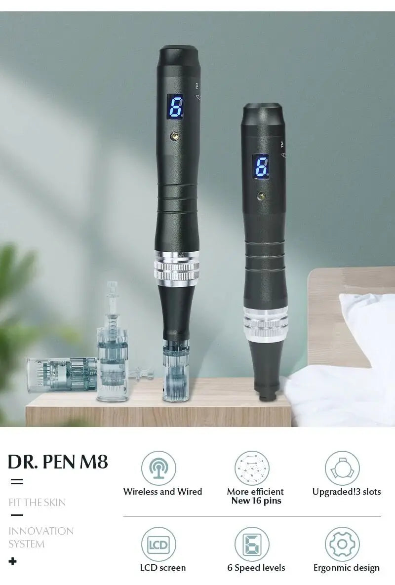 Dr pen Ultima M8 Microneedling Pen Electric Wireless Dermapen M8 With 22pcs Cartridges Microneedle Needling Skin Care Machine