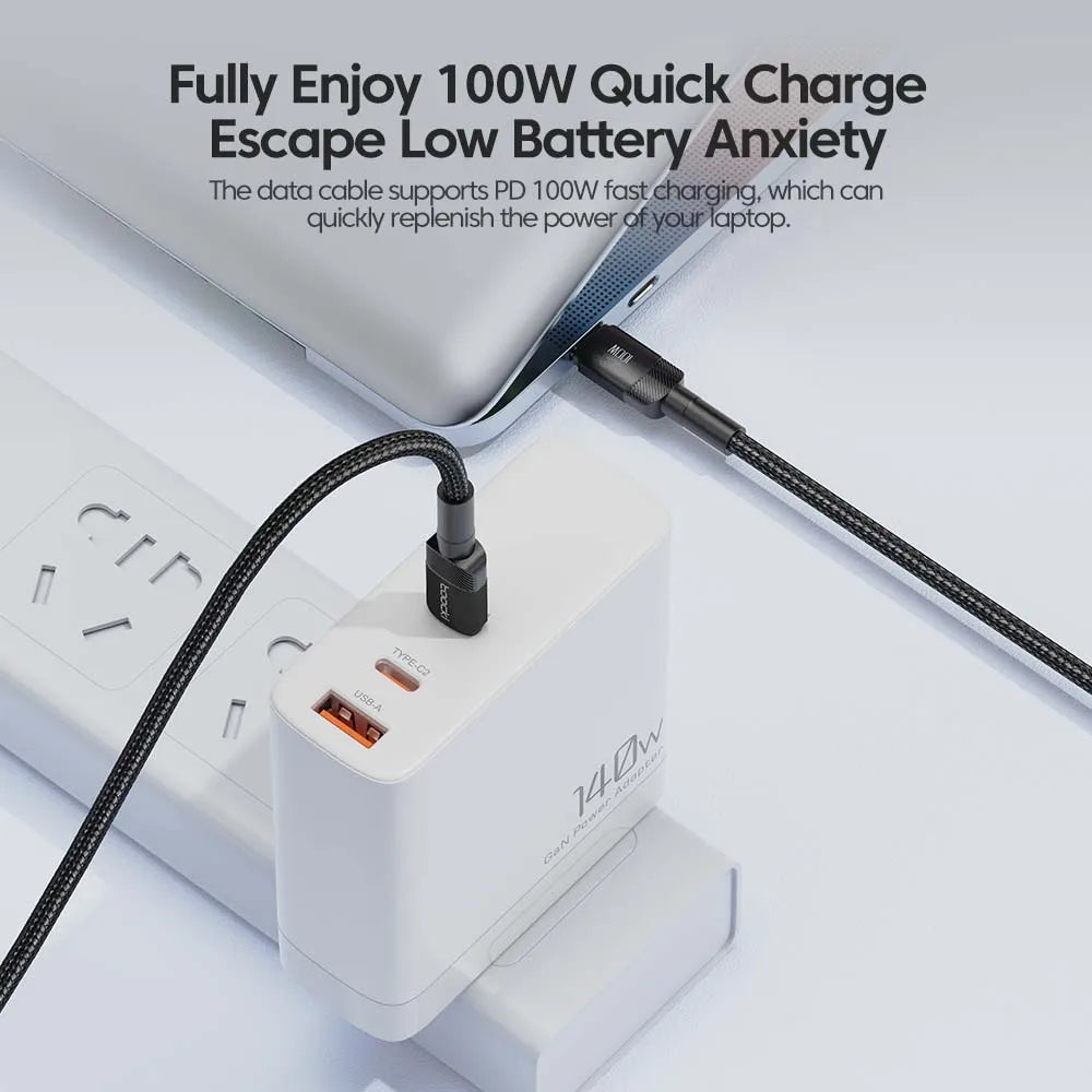 Toocki 100W Type C to USB C Cable PD 3.0 Quick Charge 4.0 Fast Charging Type C to Type C for iPhone 15 Macbook Samsung Xiaomi