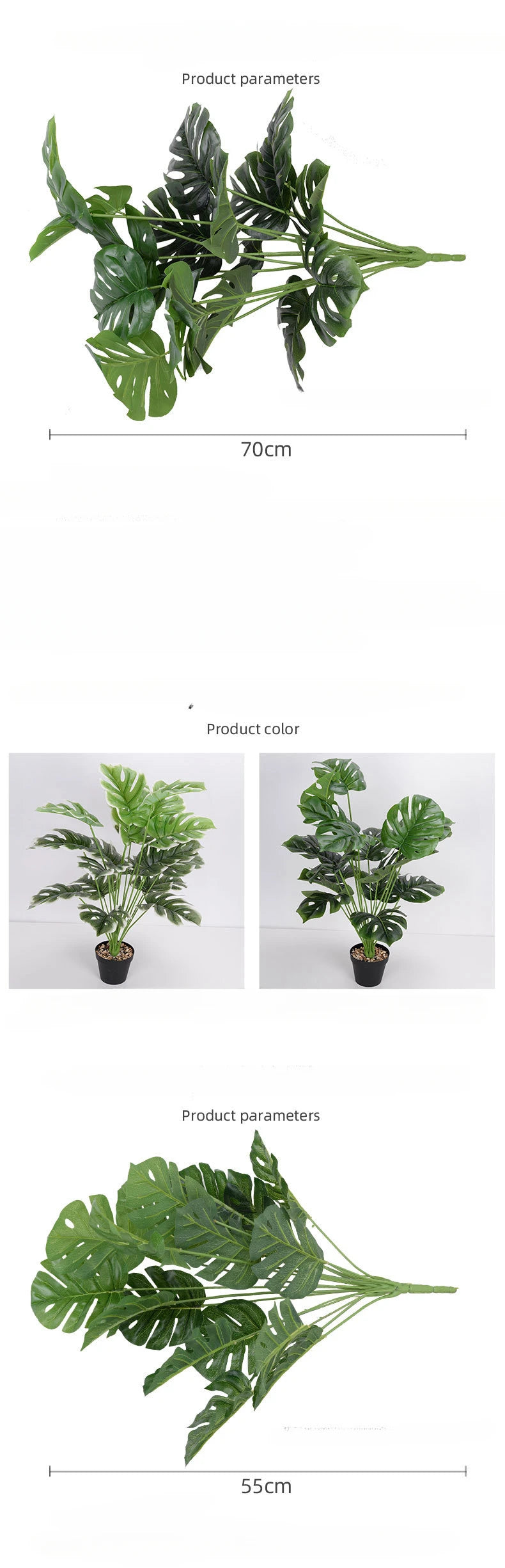 Simulation Monstera Plant Potted Floor Decor Turtle Leaf Artificial Bonsai Fake Tree Nordic Green Plant Home Garden Decoration