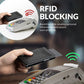 Credit Card Holder Leather Card Holder RFID Blocking Automatic Pop Up Business Card Holder for Cards