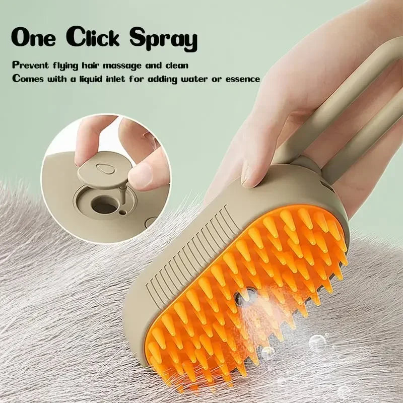 Rechargeable Steam Cat Grooming Brush Steamy To Remove Loose Hair 3 in1 Electric Self Cleaning Spray Dog Brush Massage Pet Combs