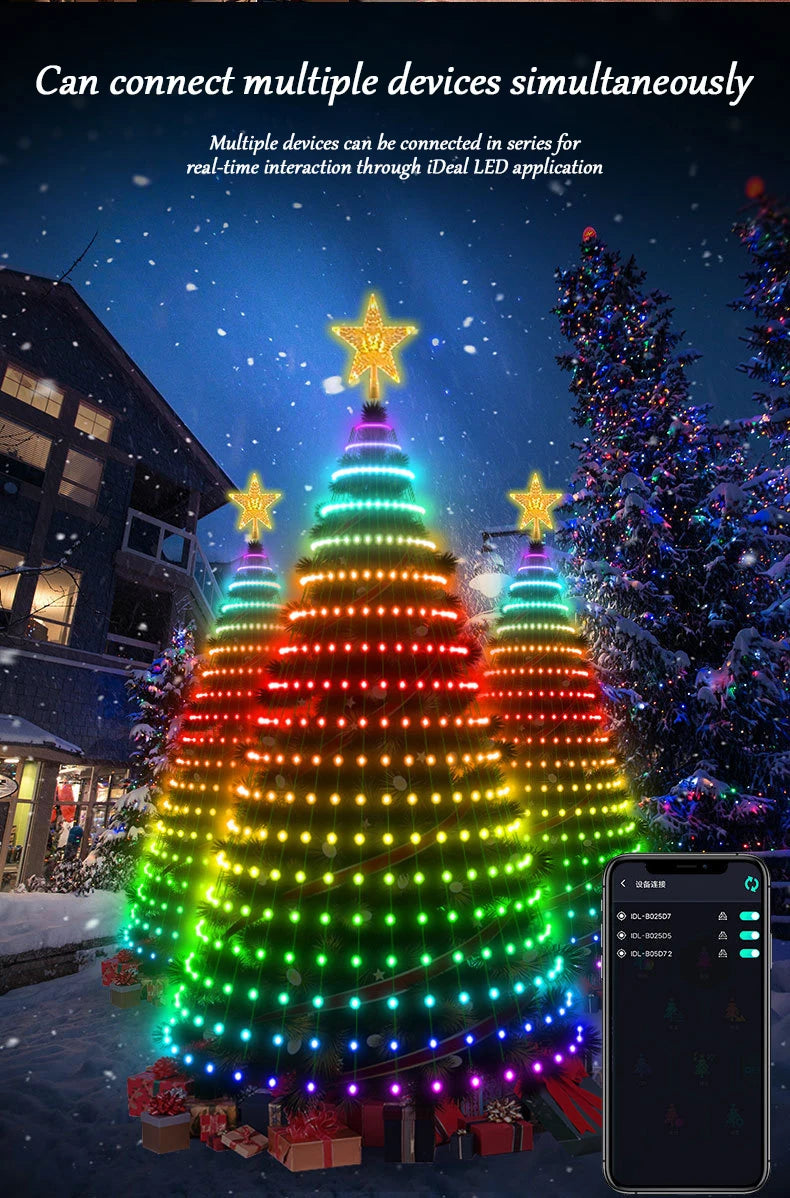 2.1M LED Christmas Tree Decorative Light Lntelligent iDeal LED APP Application Control DIY Lmage Light String For Quick Shipping