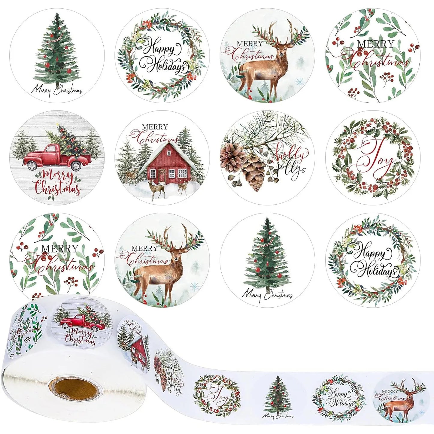 100-500Pcs Christmas Stickers Xmas Labels Stickers Decor Merry Christmas Decorations For Home 2024 Navidad Kerst New Year Gift