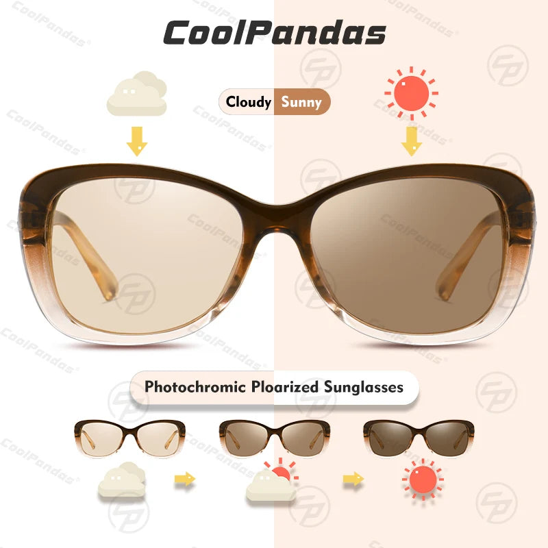 New Luxury Brand Diamond Photochromic Sunglasses Women Polarized Glasses Driving Anti-glare Sun Glasses oculos de sol feminino