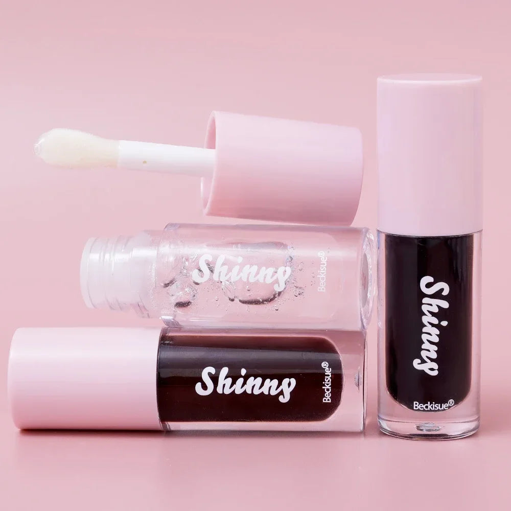 Moisturizing Jelly Black Lip Oil Water Glossy Mirror Plumping LipGloss Transparent Lipstick Lighten Wrinkle Clear Lips Tint