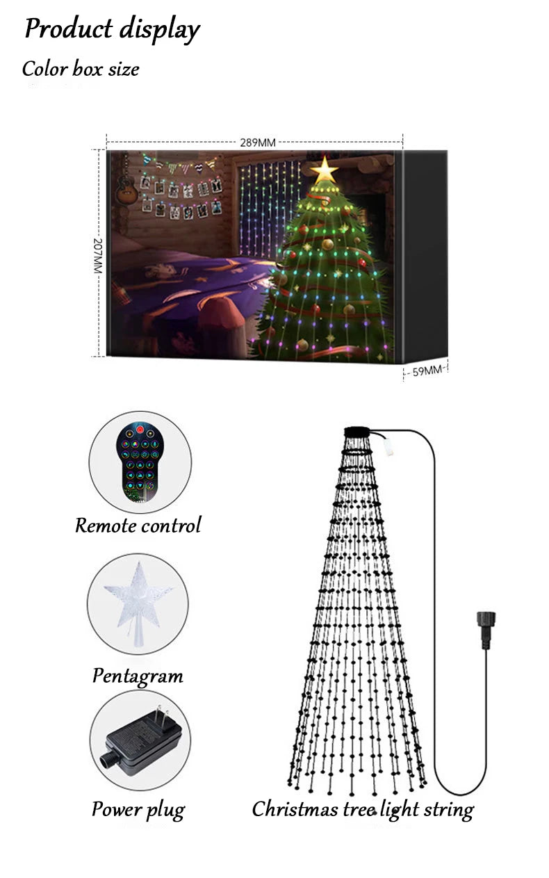 2.1M LED Christmas Tree Decorative Light Lntelligent iDeal LED APP Application Control DIY Lmage Light String For Quick Shipping