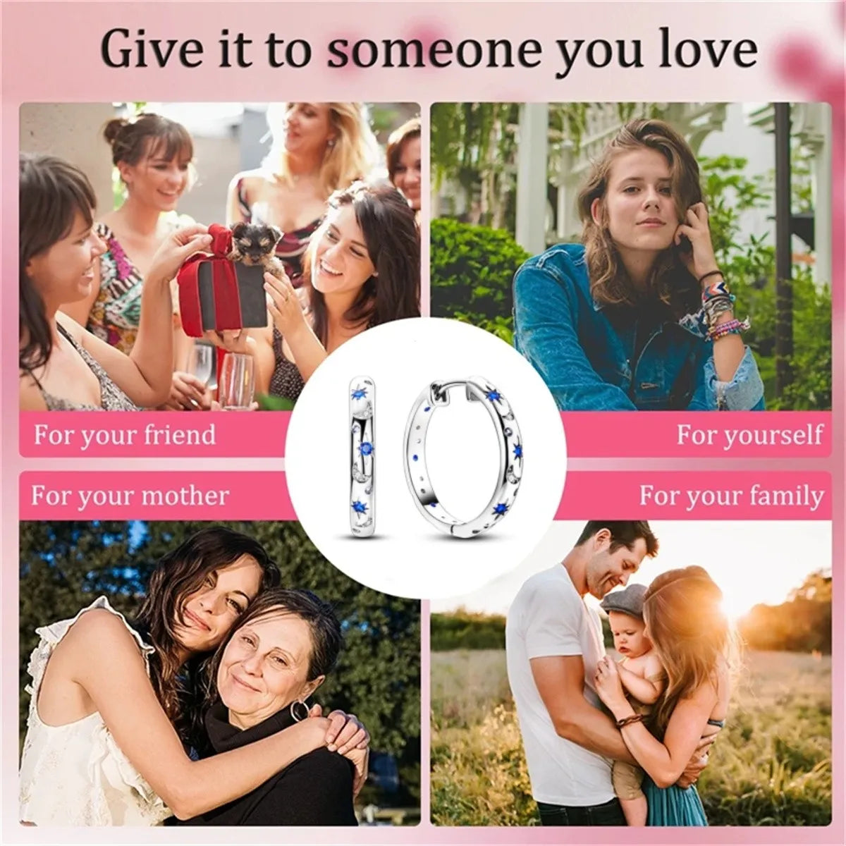 HOT 65 Style Sterling Silver 925 Pave Shiny CZ Heart Hoop Earrings Fit Original Fashion Earrings Fine Women Jewelry Gifts