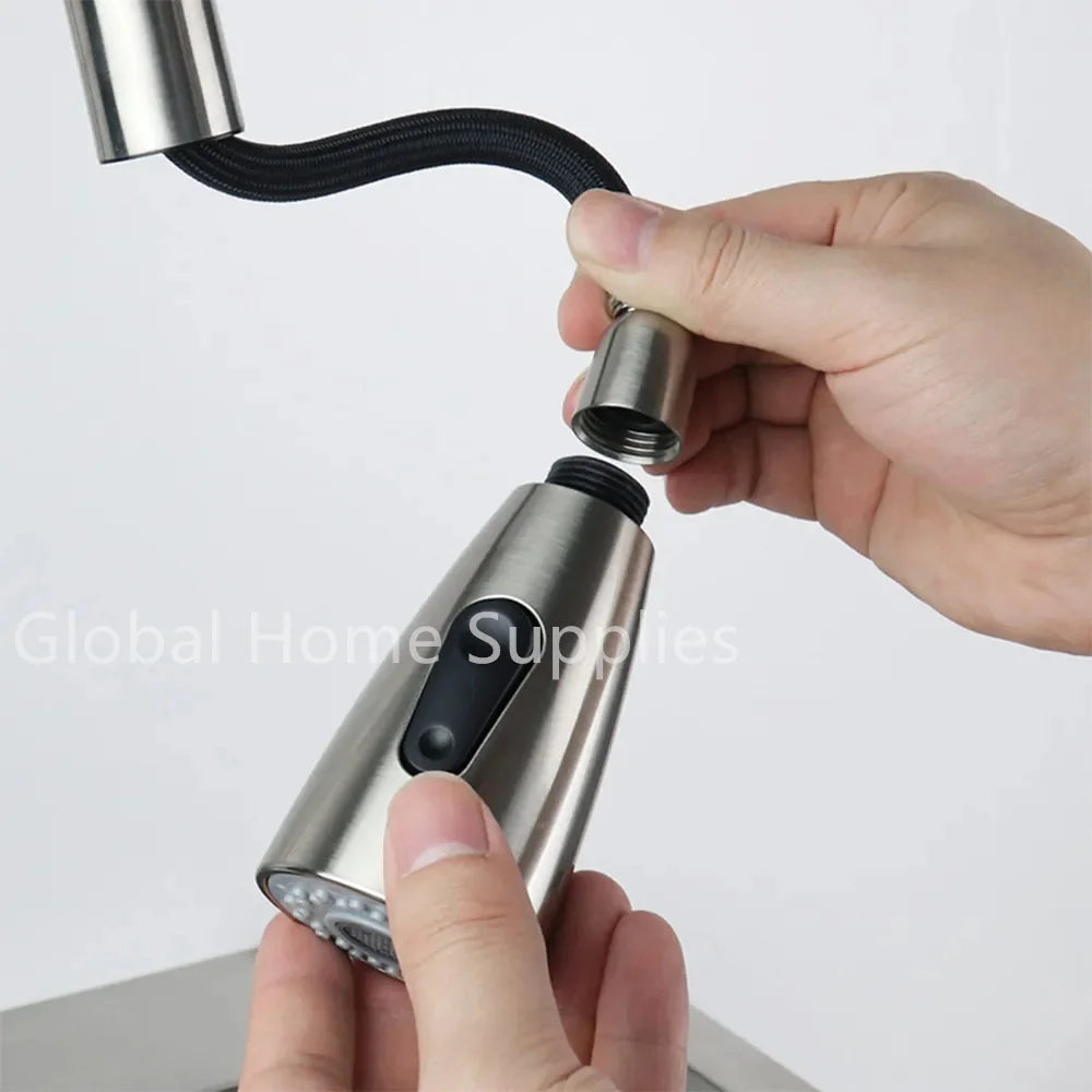 Bathroom Tap Faucet Pull Out Spray Shower Head Setting Kitchen Spare Replacement Tap Sprayer Black Head Sprinkler Kitchen Parts