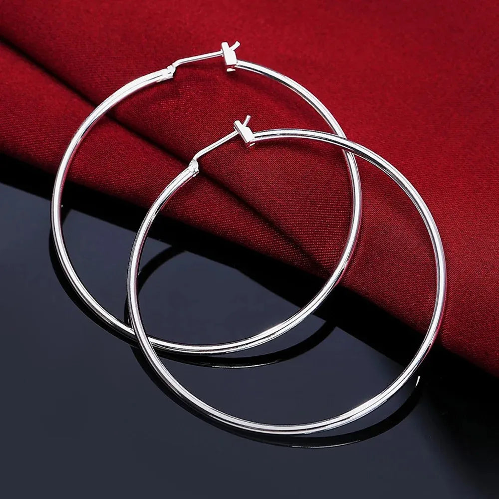 Bulbusbow 925 Sterling Silver Hoop Earrings – Hypoallergenic, Lightweight, and Elegant Circle Design for Women