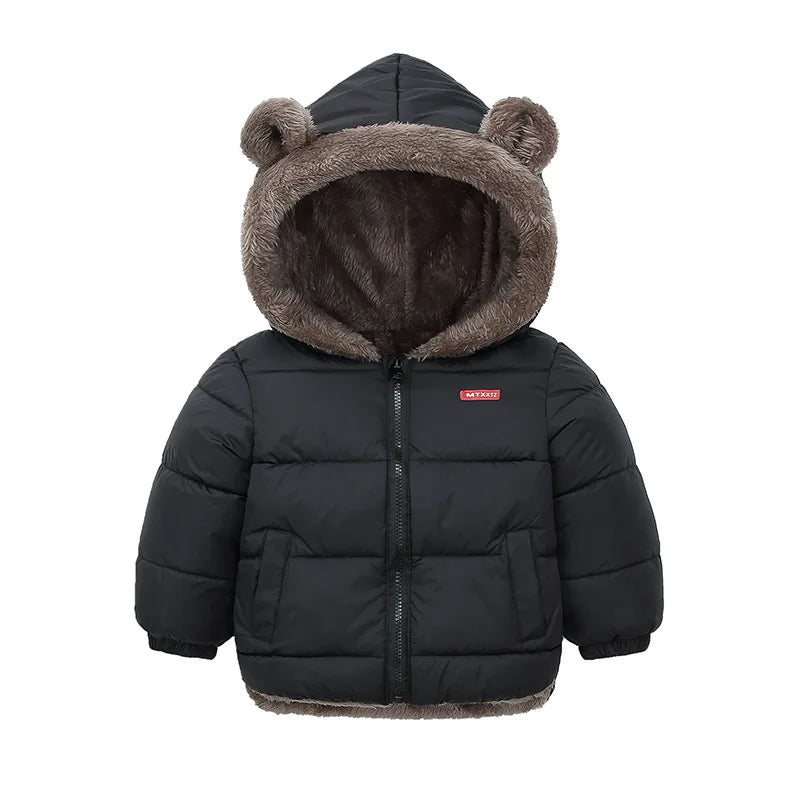 Girls Boys Autumn Down Coats Kids Winter Warm Hooded Jackets New Children Thicken Fashion Outerwear Casual Lamb Fleece Clothing