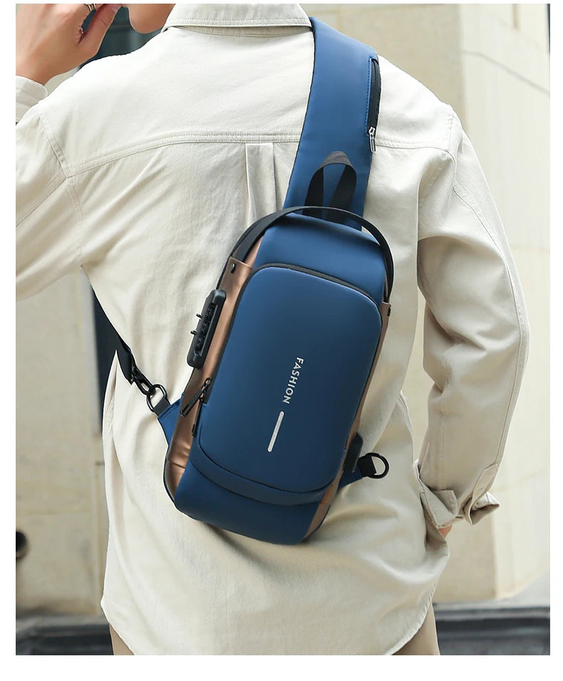 Fashion Men's Chest Bag Waist Packs High Quality Oxford Crossbody Bag Chest Pack Anti-theft Design Men's Handbag Shoulder Bag