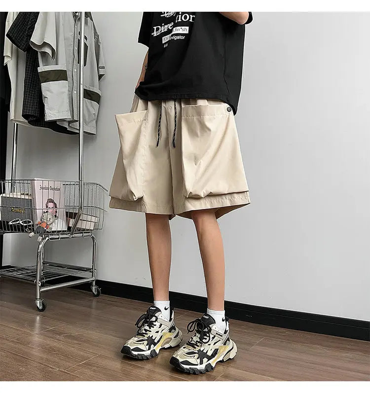 Fashion Men Cargo Short Pants Big Pocket Hip Hop Shorts Male Summer Casual Jogger Bermuda Shorts Men Woman New Streetwear