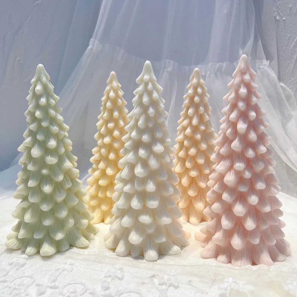 M size Christmas Tree Silicone Candle Mold Christmas Ornaments Silicone Mold Dinner Soy Wax Silicone Mould