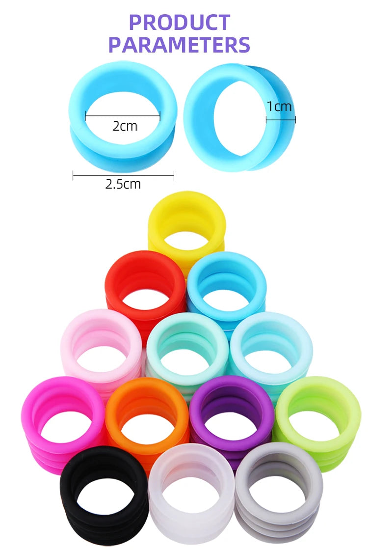 Fenice 10/20/50 PCS Silicone Finger Rings for Cat Dog Hair Scissors Imported Soft Ring for All Size Pet Scissors