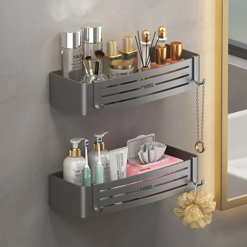 No Drill Bathroom Shelf Bathroom Makeup Shampoo organizer Aluminium Bathroom Organizer Shower Shelf Bathroom Accessories