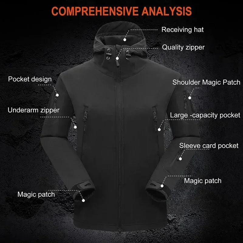 Hiking Jackets Autumn Men's Camouflage Fleece Jackets Tactical Clothing 2024 Men Camouflage Windbreakers Tactical pants