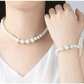 Bulbusbow Fashion Pearl Jewelry Set including double-layer simulated pearl necklace, earrings, and bracelet