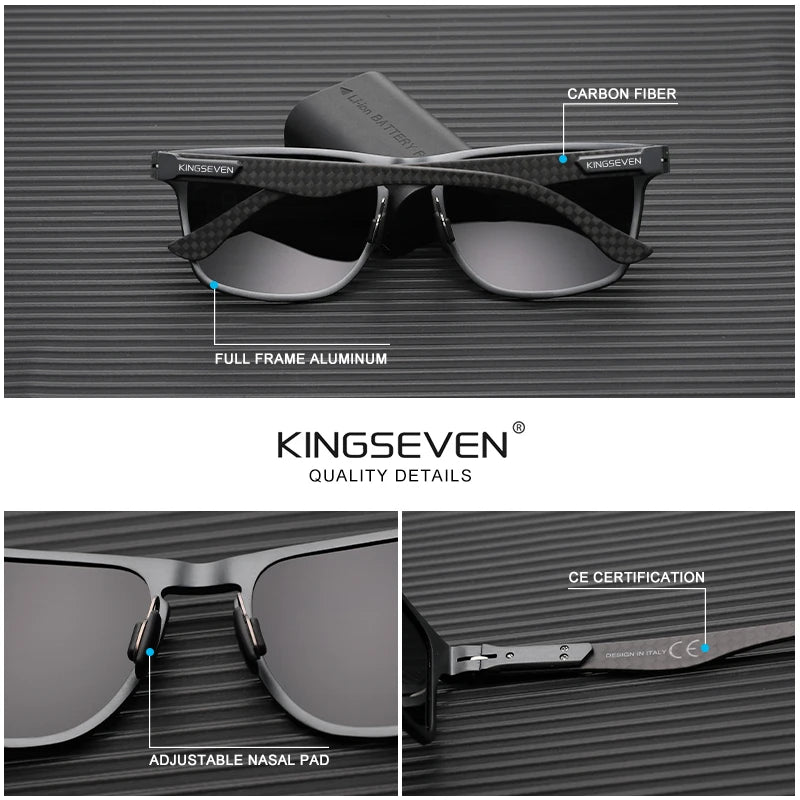 KINGSEVEN Polarized Aluminum Men’s Sunglassses Luxury UV400 Glasses  Sports Accessory Women Anti-Glare Mirror Lens