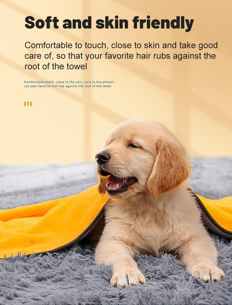 Pet Dog Cat Towels Soft Fiber Towels Water-absorbent Bath Towel Pet Shop Cleaning Towel Pet Supplies