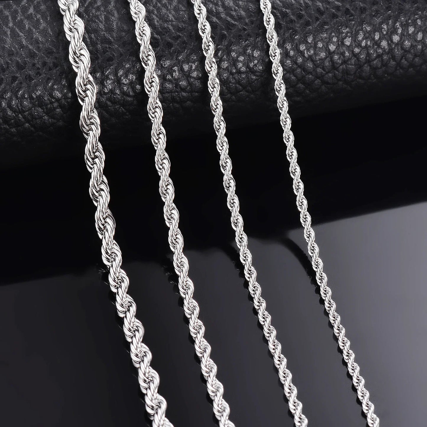 Bulbusbow 925 Sterling Silver Rope Chain Necklace in 3mm Width