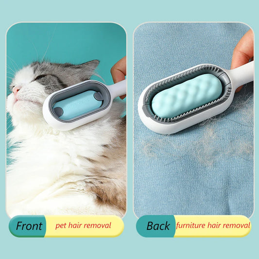 Double Sided Hair Removal Brushes for Cat Dog Pet Grooming Comb with Wipes Kitten Brush gato accesorios artículos para mascotas