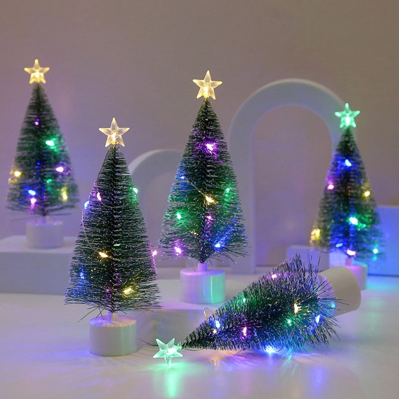 17cm LED Mini Christmas Tree with Multicolor String Lights Small Christmas Tree