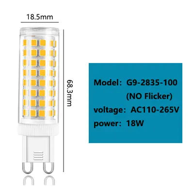 G9 led 9W 12W 15W 20W AC110V 220V   led lamp  SMD 2835 LED g9 cold /warm/natural light  Replace 30/40W halogen lamp light