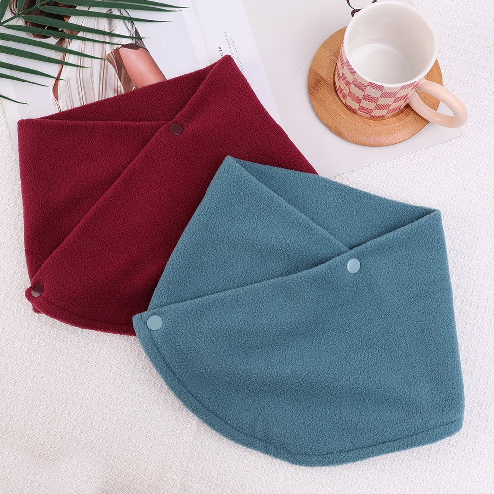 Autumn and Winter Fleece Neck Scarf Thickened Warmth Neck Sleeve Men's Women's Scarves Plush Warm Double Layer Neckerchief