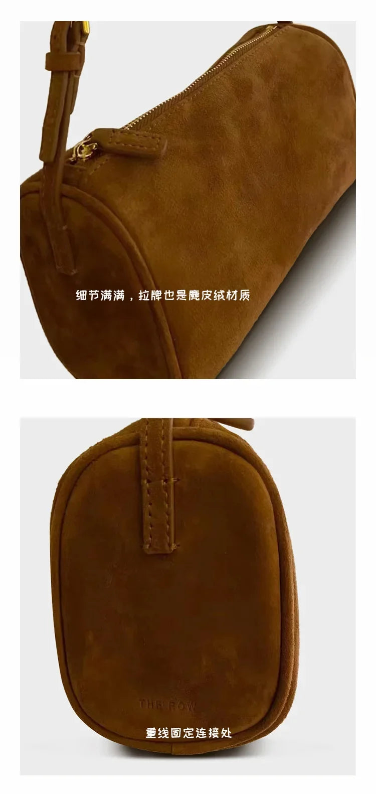 2024 Trend Fashion Design Elegant Leather Pen Holder Bag Suede Leather Underarm Cowhide Small Square Bag Soft Handbag for Women