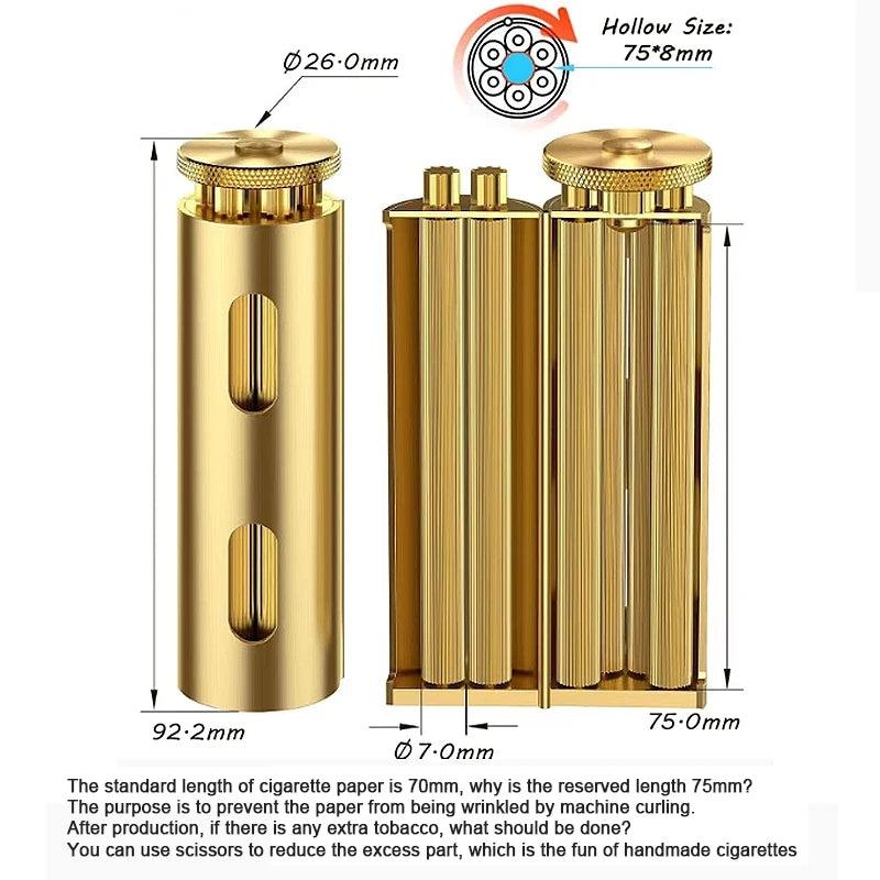 仿古风格黄铜卷烟器材质手动机械手感卷烟机复古怀旧 70MM 卷纸器