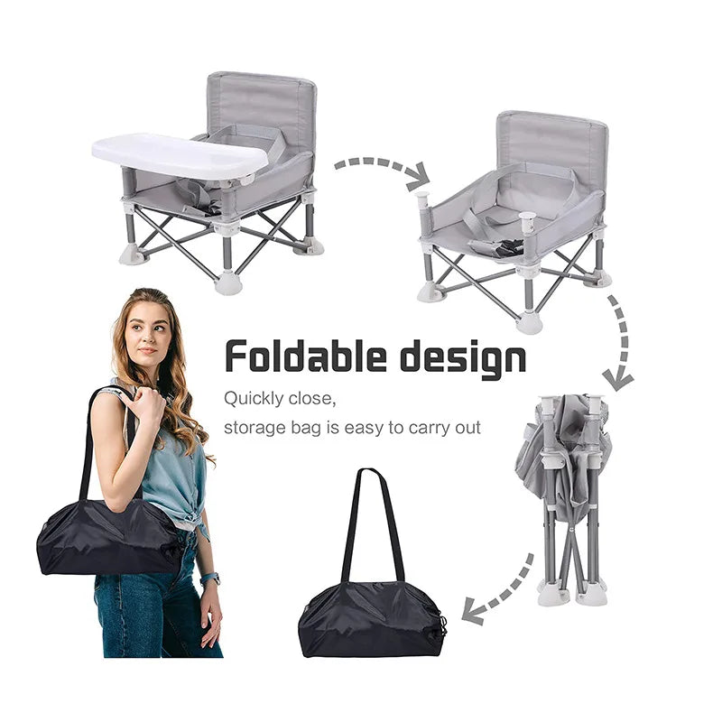 Muiltifunctional Children's Baby Heighten Table Foldable Dining Camping Chair Booster Seat Portable Infant Accessories