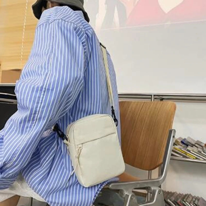 Messenger Sling Bags For Men Casual Canvas Small Zipper Crossbody Pouch Simple Small Crossbody Shoulder Bag Men Bag