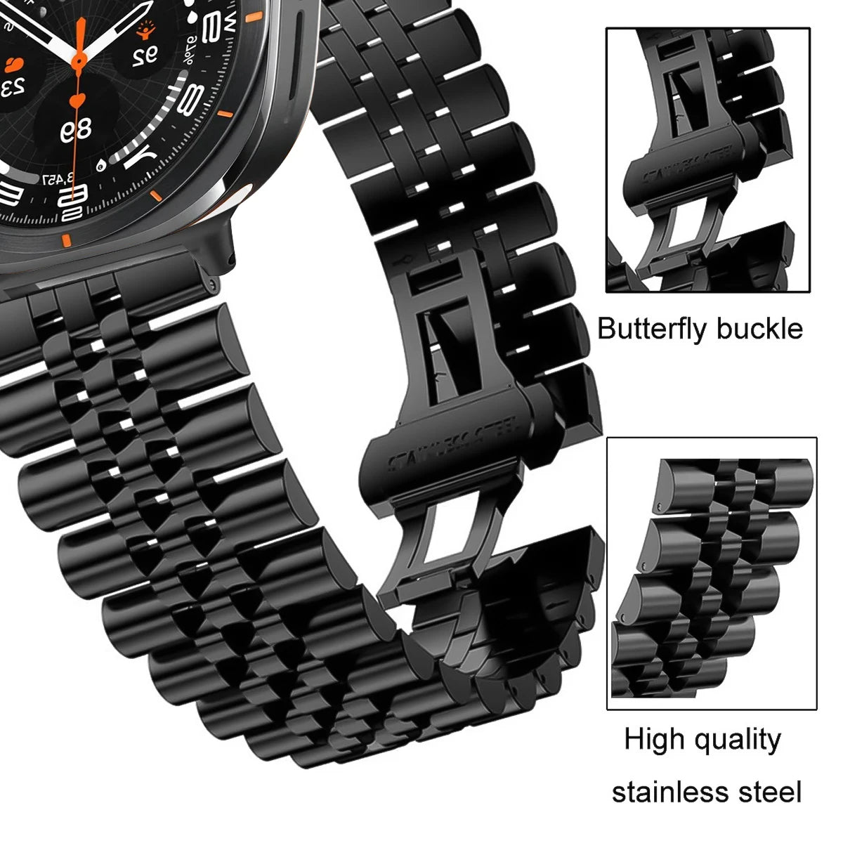 Quick Fit Stainless Steel Metal Strap for Samsung Galaxy Watch 7 Ultra 47mm Business Bracelet for Galaxy Watch 7 Ultra Wristband