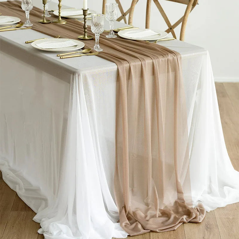 Table Runner Luxury Sheer for Wedding Rustic Boho Party Bridal Shower Birthday Christmas Decorations