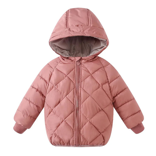 New Kids Padded Coat Boys Hooded Outerwear Girls Warm Jacket Autumn Winter Children Clothing Baby Fashion Zipper Clothing 3-8Y